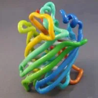 3D-printed colorful GFP molecule model