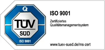 ISO 9001 certification mark TÜV Süd
