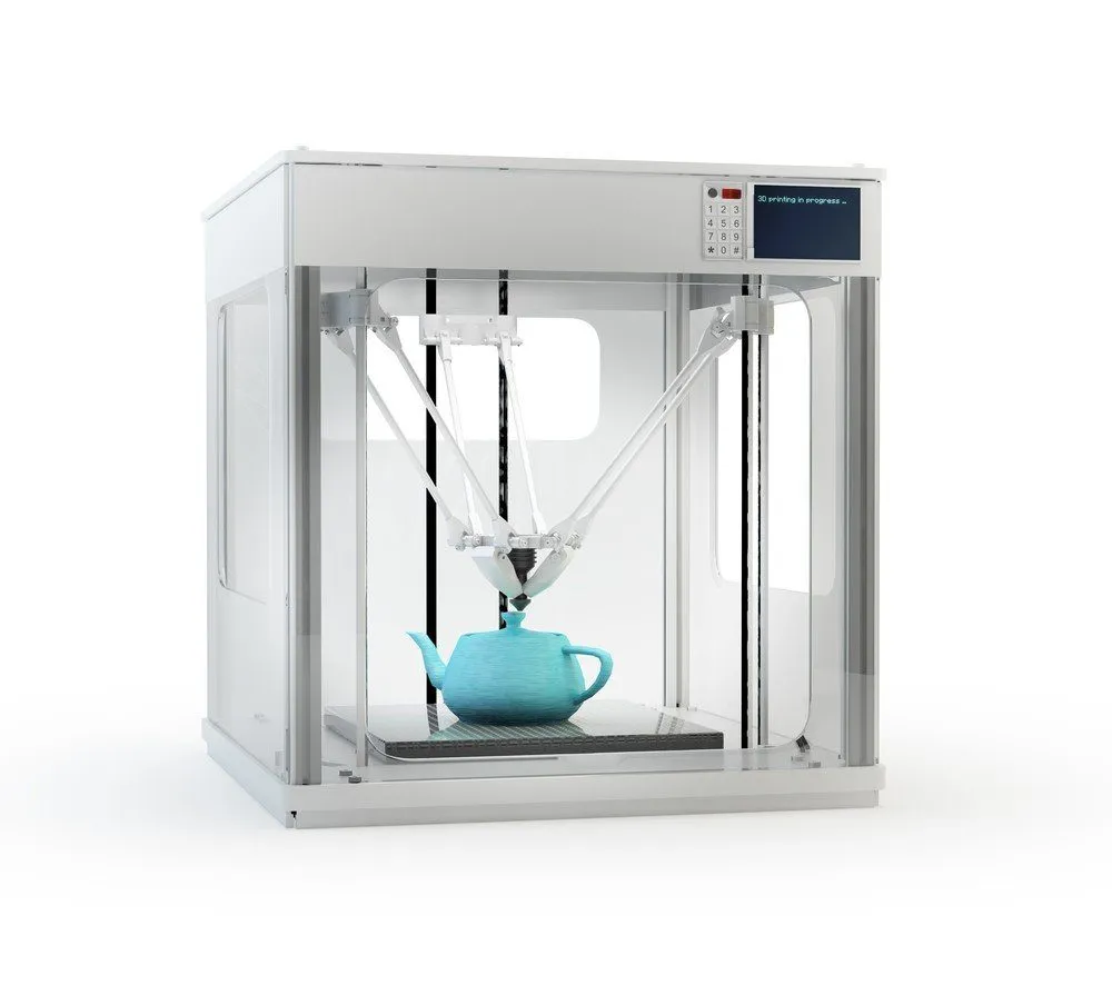 3D-Drucker, in dem eine Teekanne gedruckt wird