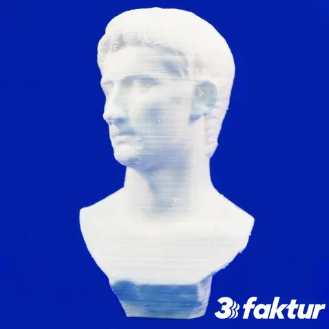 Bust example FDM Kaiser Augustus layers visible