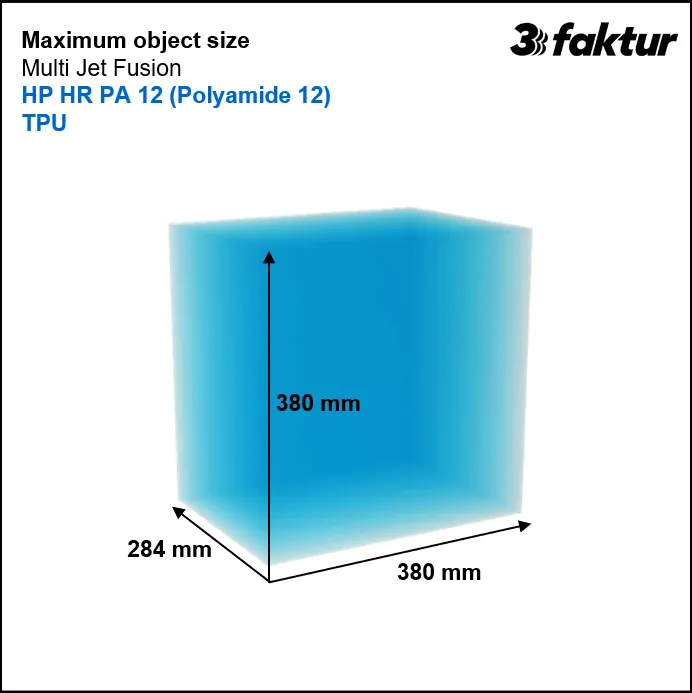 Minimum and maximum object size in Multi Jet Fusion printing process