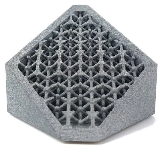 Inner grid structure ("lattice") made of PA 12 printed using the Multi Jet Fusion process