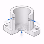 Icon Pulverentfernung beim pulverbasierten 3D-Druck